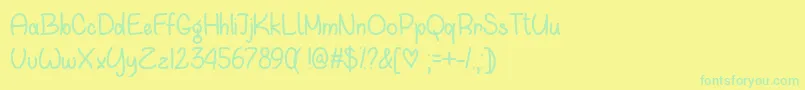 Шрифт WaitingForYouOtf – зелёные шрифты на жёлтом фоне
