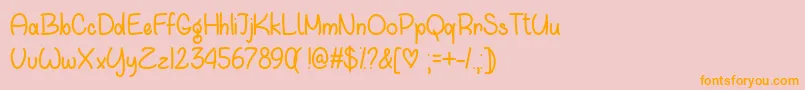 WaitingForYouOtf Font – Orange Fonts on Pink Background