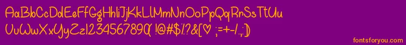 WaitingForYouOtf Font – Orange Fonts on Purple Background