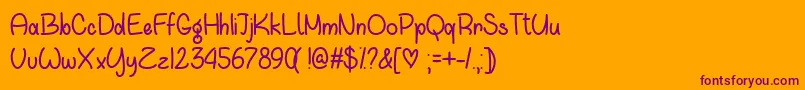 WaitingForYouOtf Font – Purple Fonts on Orange Background