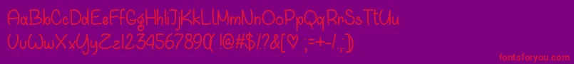 WaitingForYouOtf Font – Red Fonts on Purple Background