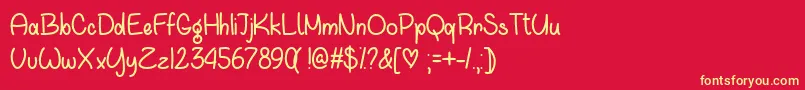 WaitingForYouOtf Font – Yellow Fonts on Red Background