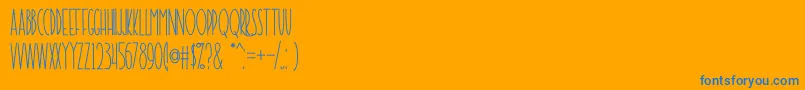 TherambleBold2-fontti – siniset fontit oranssilla taustalla