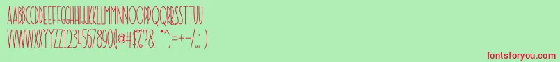 Fonte TherambleBold2 – fontes vermelhas em um fundo verde