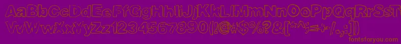 Deliciousoutline Font – Brown Fonts on Purple Background