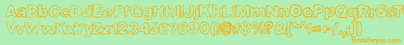 Deliciousoutline Font – Orange Fonts on Green Background