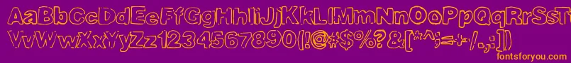 Deliciousoutline Font – Orange Fonts on Purple Background