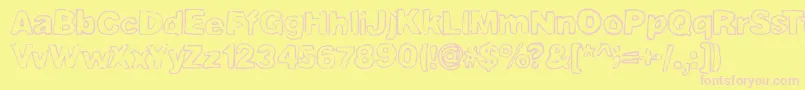 Deliciousoutline Font – Pink Fonts on Yellow Background