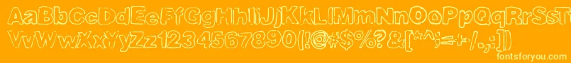 Deliciousoutline Font – Yellow Fonts on Orange Background