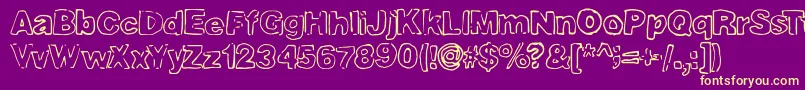 Deliciousoutline Font – Yellow Fonts on Purple Background