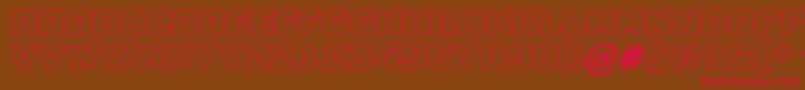 AConceptotitulspupotl-Schriftart – Rote Schriften auf braunem Hintergrund