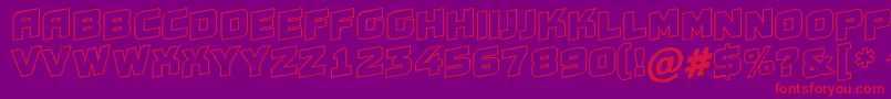 Czcionka AConceptotitulspupotl – czerwone czcionki na fioletowym tle