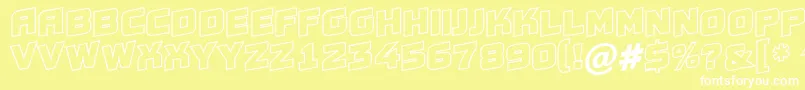 Шрифт AConceptotitulspupotl – белые шрифты на жёлтом фоне