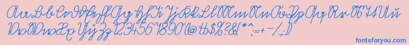 VolkredisVerkehrsschift-Schriftart – Blaue Schriften auf rosa Hintergrund