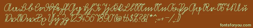 VolkredisVerkehrsschift Font – Green Fonts on Brown Background