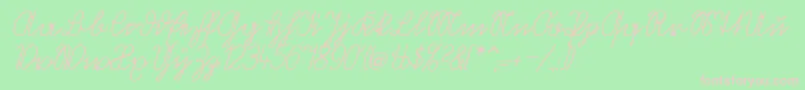 VolkredisVerkehrsschift Font – Pink Fonts on Green Background