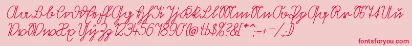 VolkredisVerkehrsschift Font – Red Fonts on Pink Background
