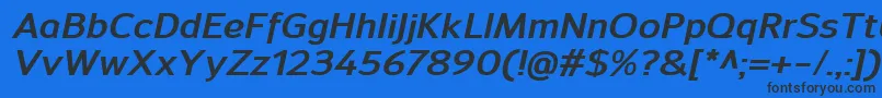 SavileBolditalic-fontti – mustat fontit sinisellä taustalla