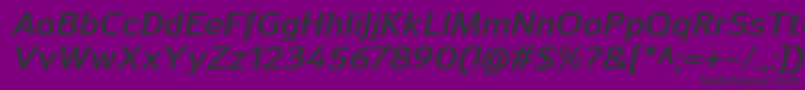 Шрифт SavileBolditalic – чёрные шрифты на фиолетовом фоне