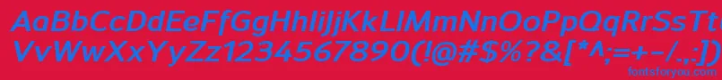 SavileBolditalic Font – Blue Fonts on Red Background