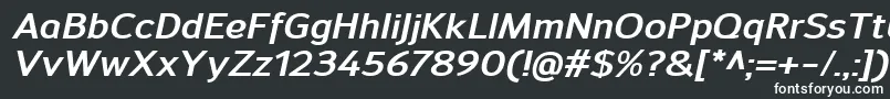 SavileBolditalic-fontti – valkoiset fontit mustalla taustalla