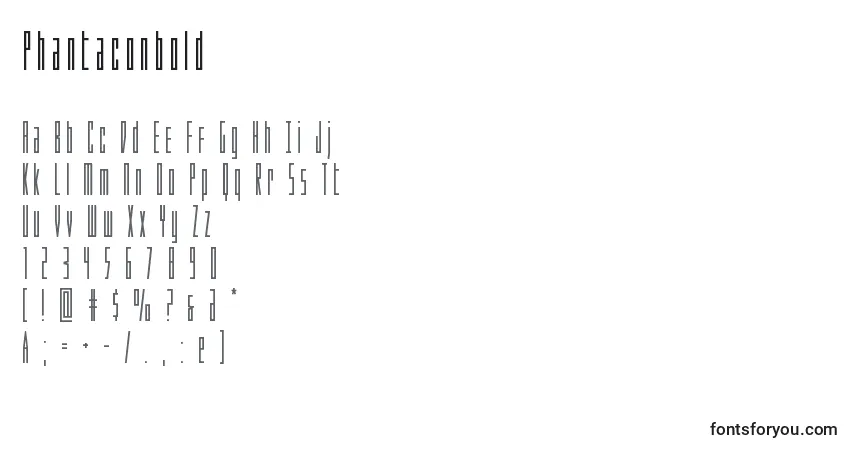 Шрифт Phantaconbold – алфавит, цифры, специальные символы
