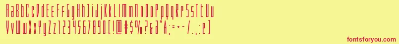 Phantaconbold-Schriftart – Rote Schriften auf gelbem Hintergrund