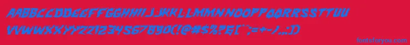 Hotkissexpandital Font – Blue Fonts on Red Background