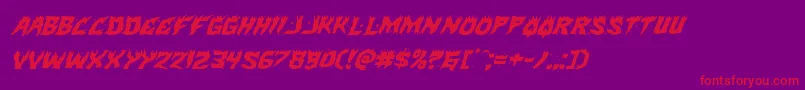 Hotkissexpandital Font – Red Fonts on Purple Background