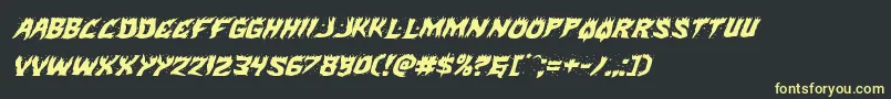 Hotkissexpandital-Schriftart – Gelbe Schriften auf schwarzem Hintergrund