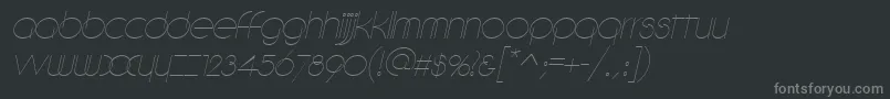DebevicItalicフォントについての詳細 フォントDebevicItalic – 黒い背景に灰色の文字