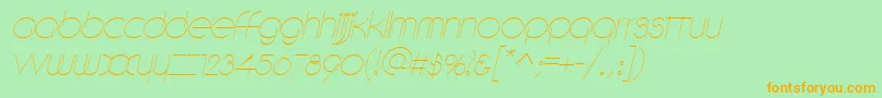 DebevicItalic Font – Orange Fonts on Green Background