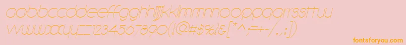 DebevicItalic-Schriftart – Orangefarbene Schriften auf rosa Hintergrund