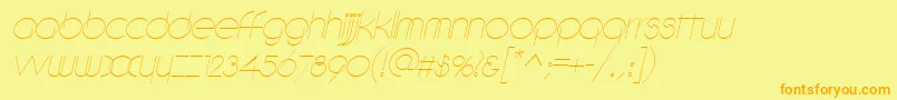 Weitere Informationen zur DebevicItalic-Schriftart DebevicItalic-Schriftart – Orangefarbene Schriften auf gelbem Hintergrund