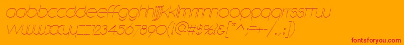 DebevicItalic Font – Red Fonts on Orange Background