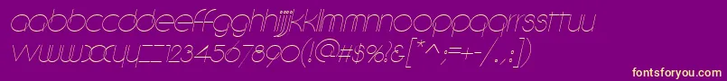 DebevicItalic Font – Yellow Fonts on Purple Background