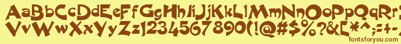 Exlogo Font – Brown Fonts on Yellow Background