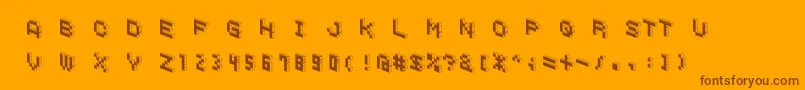 DemoncubicblockfontBlack Font – Brown Fonts on Orange Background