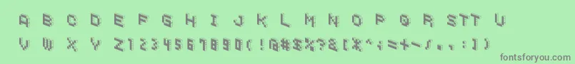 DemoncubicblockfontBlack Font – Gray Fonts on Green Background