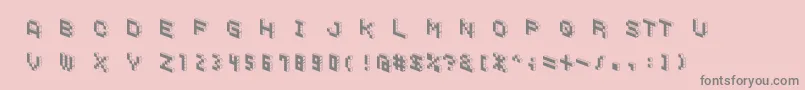 Fonte DemoncubicblockfontBlack – fontes cinzas em um fundo rosa