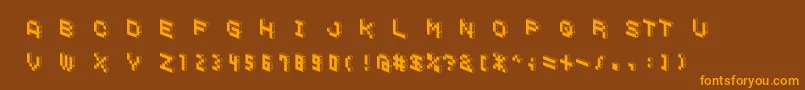 DemoncubicblockfontBlack Font – Orange Fonts on Brown Background