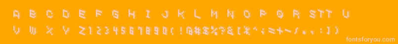 DemoncubicblockfontBlack Font – Pink Fonts on Orange Background