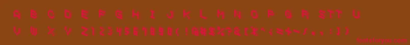 DemoncubicblockfontBlack Font – Red Fonts on Brown Background