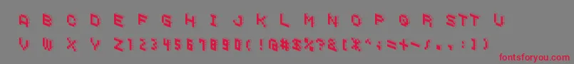 DemoncubicblockfontBlack-Schriftart – Rote Schriften auf grauem Hintergrund