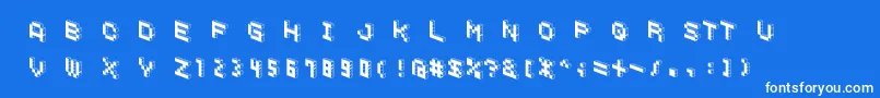 フォントDemoncubicblockfontBlack – 青い背景に白い文字