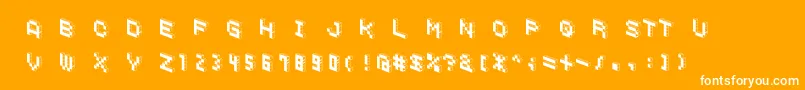 DemoncubicblockfontBlack Font – White Fonts on Orange Background