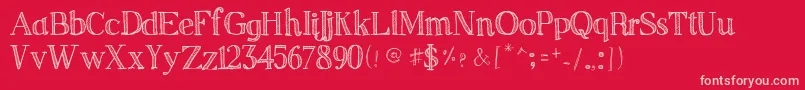Sketchserif Font – Pink Fonts on Red Background