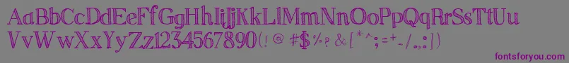 Sketchserif-Schriftart – Violette Schriften auf grauem Hintergrund
