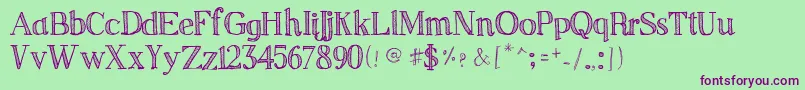 Sketchserif Font – Purple Fonts on Green Background