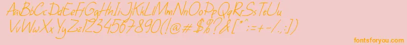 DhfHappyBirthdayRyanItalic Font – Orange Fonts on Pink Background